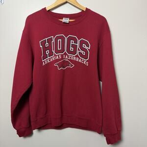 Arkansas Razorback Fayetteville Red Crewneck Pullover Sweatshirt Size M